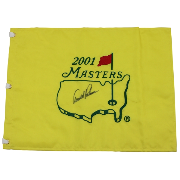Arnold Palmer Signed 2001 Masters Tournament Embroidered Flag JSA ALOA