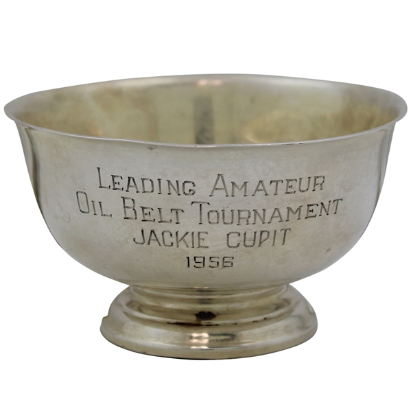 Jacky Cupits 1956 Oil Belt Tournament Leading Amateur Sterling Silver Trophy Bowl