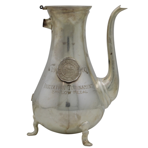 Jacky Cupits 1960 New Orleans Country Club Invitation Tournament 3Rd Low Medal Teapot Trophy