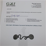 Jacky Cupit's 1962 Masters Tournament Sterling Silver Cufflinks on Chain