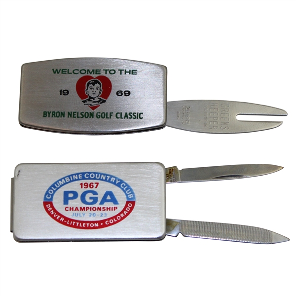 Jacky Cupits 1967 PGA Championship & 1969 Byron Nelson Golf Classic Pocket Knives/Tools