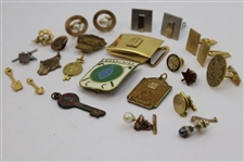 Various Cufflinks, Pins, Belt Buckle & other Golf Theme Items From The Collection of Jacky Cupit