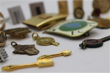 Various Cufflinks, Pins, Belt Buckle & other Golf Theme Items From The Collection of Jacky Cupit