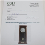 Jacky Cupit Gifted Walnut Bulova Westminster Chiming Clock for 1963 US Open Runner-Up Finish