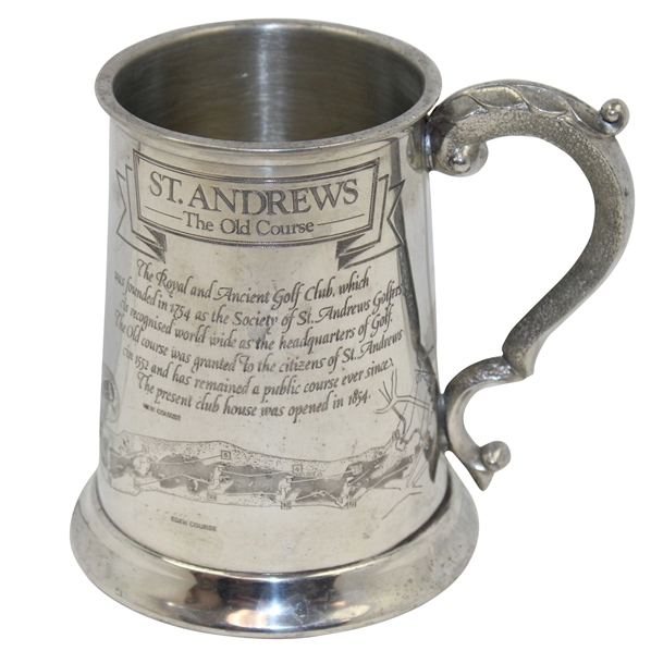 St. Andrews The Old Course Course Layout/Scorecard Pewter Golf Tankard - Made in England