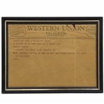 Ed Sullivan 1964 Western Union Telegram to Jacky Cupit "Youre my man so get out there and do it" at The Masters