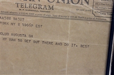 Ed Sullivan 1964 Western Union Telegram to Jacky Cupit You're my man so get out there and do it at The Masters
