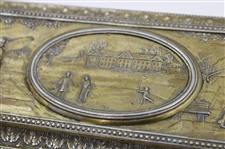 Golf Themed Gold Tone JB Pat Trinket Box