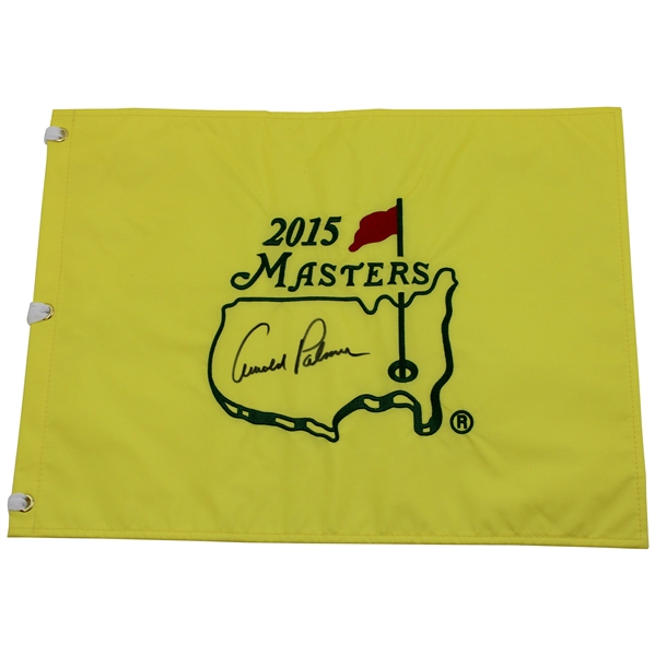 Arnold Palmer Signed 2015 Masters Tournament Embroidered Flag JSA ALOA