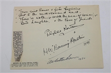 1934 British Walker Cup Team Signed Album Page JSA ALOA