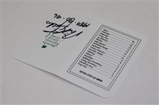 Nick Faldo Signed Augusta National GC Scorecard JSA ALOA
