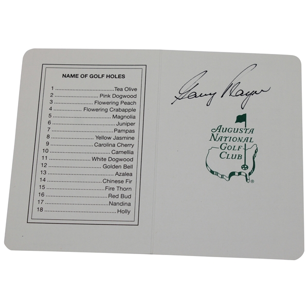 Gary Player Signed Augusta National GC Scorecard JSA ALOA