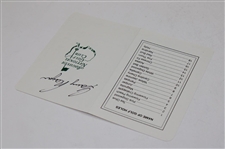 Gary Player Signed Augusta National GC Scorecard JSA ALOA