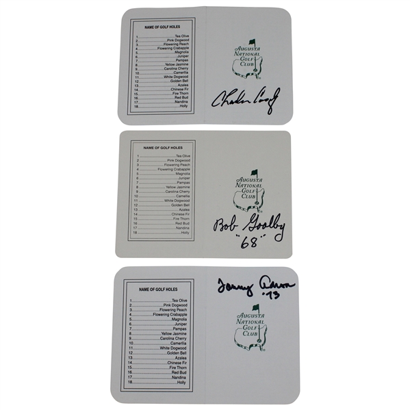 Bob Goalby, Charles Coody & Tommy Aaron Signed Augusta National GC Scorecards JSA ALOA