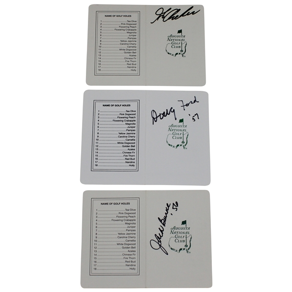 George Archer, Doug Ford & Jack Burke Signed Augusta National GC Scorecards JSA ALOA