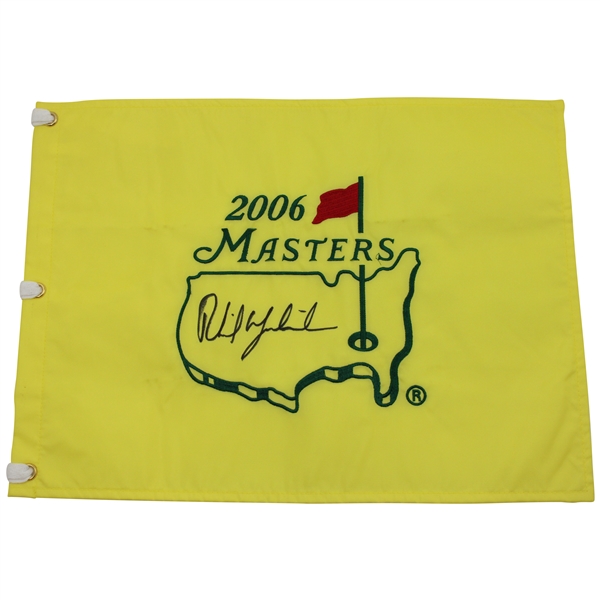 Phil Mickelson Signed 2006 Masters Tournament Embroidered Flag JSA ALOA