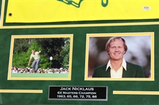 Jack Nicklaus Signed Augusta National GC Member Flag w/Years Won Display - Framed PSA #AP18988