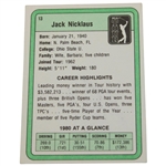 Jack Nicklaus Signed 1981 Donruss Rookie Card JSA ALOA