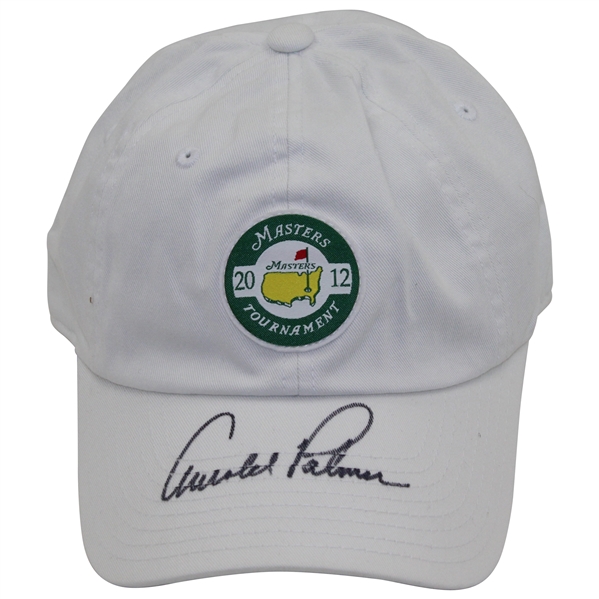 Arnold Palmer Signed 2012 Masters Logo White Hat JSA ALOA