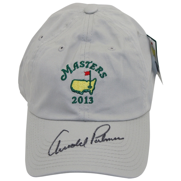Arnold Palmer Signed 2013 Masters Logo Tan Hat JSA ALOA