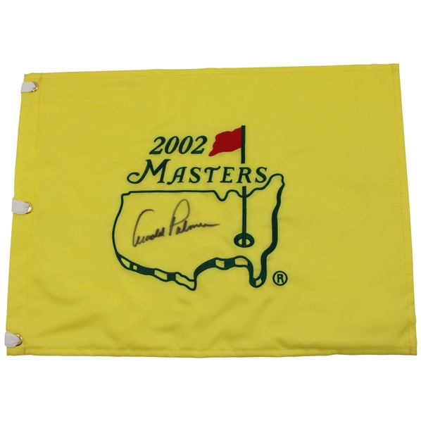 Arnold Palmer Signed 2002 Masters Tournament Embroidered Flag JSA ALOA