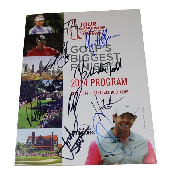 Multi Signed 2014 Tour Championship Program JSA ALOA