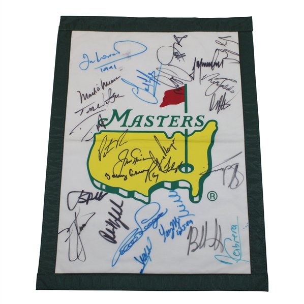 Jack, Phil, Watson & Twenty-Three (23) Champs Signed Undated Masters Garden Flag JSA ALOA