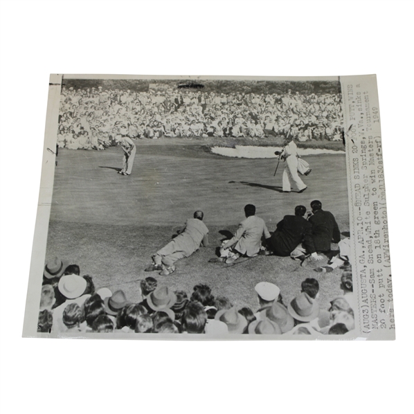 Sam Snead 1949 Masters Winning Putt AP Wire Photo