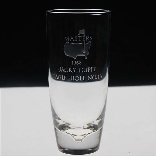 Jacky Cupits 1968 Masters Tournament Hole No. 13 Steuben Crystal Eagle Glass w/Bag