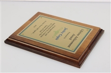 Jacky Cupit's 2018 Lifetime Achievement Award Plaque