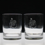Two (2) Augusta National Golf Club Logo Rocks Glasses