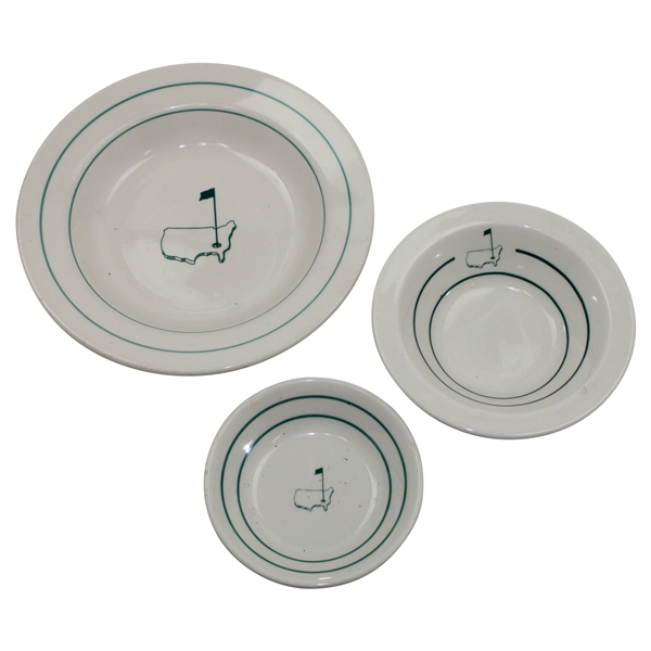 Three (3) Various Classic Masters Logo Ceramic Dishes - Bowl, Dish & Side Platte