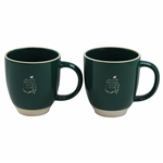 Two (2) Augusta National GC Green & Tan Ceramic Coffee Mugs