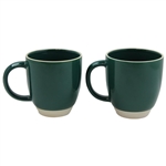 Two (2) Augusta National GC Green & Tan Ceramic Coffee Mugs