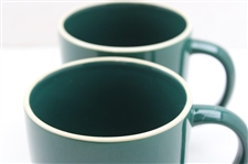 Two (2) Augusta National GC Green & Tan Ceramic Coffee Mugs
