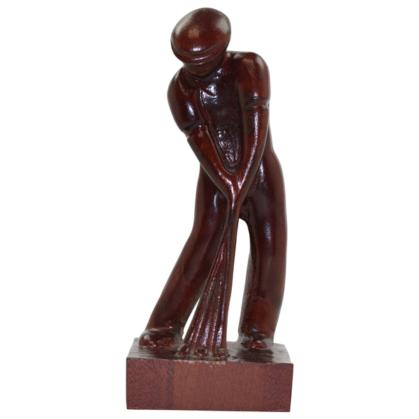 Ben Hogan Styled Mid-Swing Sequence Wooden Golfer Statue 