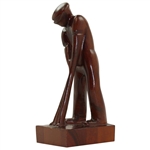 Ben Hogan Styled Mid-Swing Sequence Wooden Golfer Statue 