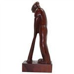Ben Hogan Styled Mid-Swing Sequence Wooden Golfer Statue 
