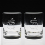 Two (2) Augusta National Golf Club Logo Rocks Glasses