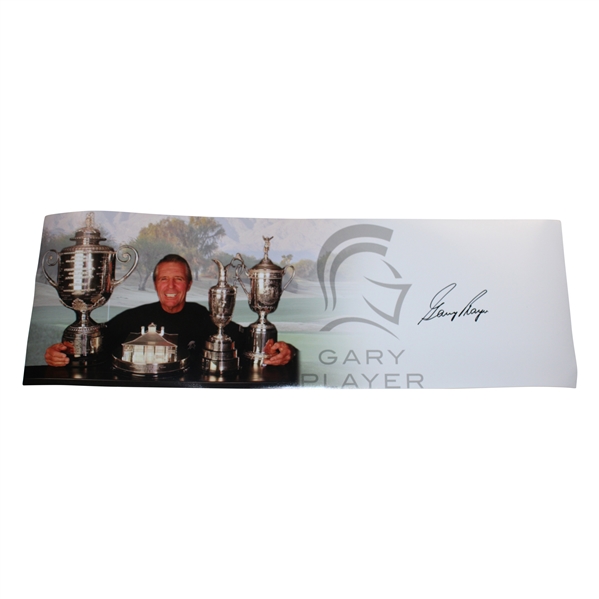 Gary Player Signed Grand Slam Trophy Panoramic 36 1/4x12 Collage JSA ALOA