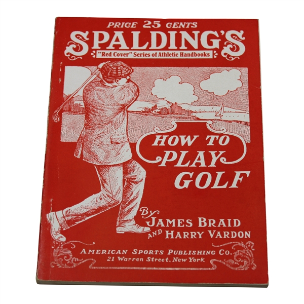 Spaldings Red Cover How To Play Golf Book by Harry Vardon & James Braid 