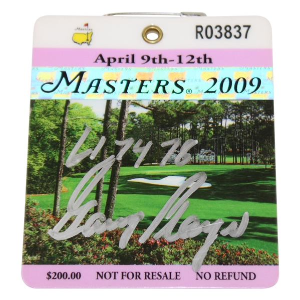 Gary Player Signed 2009 Masters Tournament SERIES Badge #R03837 with Years Won JSA ALOA