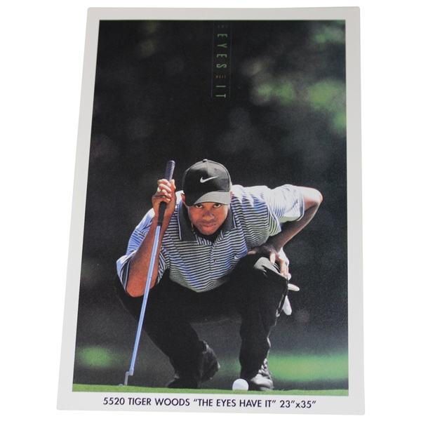 1997 Tiger Woods The Eyes Have It Nike Mini Poster Card - Rare