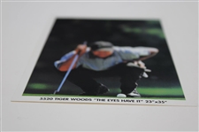 1997 Tiger Woods 'The Eyes Have It' Nike Mini Poster Card - Rare