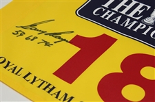 Gary Player Signed 2001 The OPEN at Royal Lytham & St. Annes Flag w/'59 68 74' JSA #CB46485