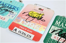 Nick Faldo Signed 1989, 1990, & 1996 Masters Tournament SERIES Badges JSA ALOA
