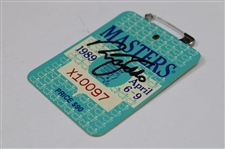 Nick Faldo Signed 1989 Masters Tournament SERIES Badge #X10097 JSA ALOA