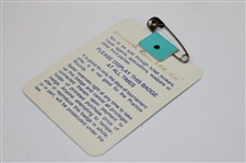 Nick Faldo Signed 1989 Masters Tournament SERIES Badge #X10097 JSA ALOA