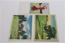 Three (3) Vintage Golf Postcards