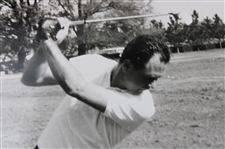 Tony Lema B & W Mid-Swing Photo